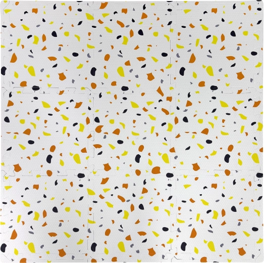 Alfombra educativa de espuma Humbi con lunares y manchas de colores, 90 × 90 cm, 9 piezas