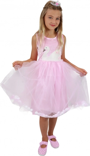 Disfraz infantil de princesa cisne – vestido rosa con tul (talla S)