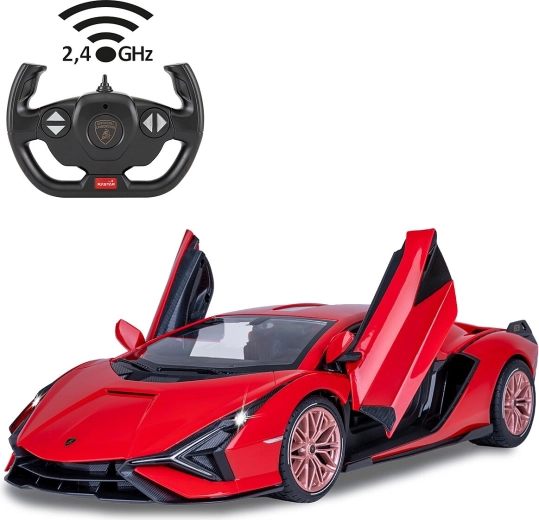 Jamara Lamborghini Sián FKP 37 coche RC 1:14 rojo 2,4 GHz con LED y puertas de apertura manual