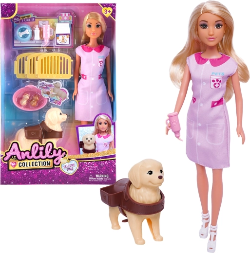 Muñeca veterinaria con perrito