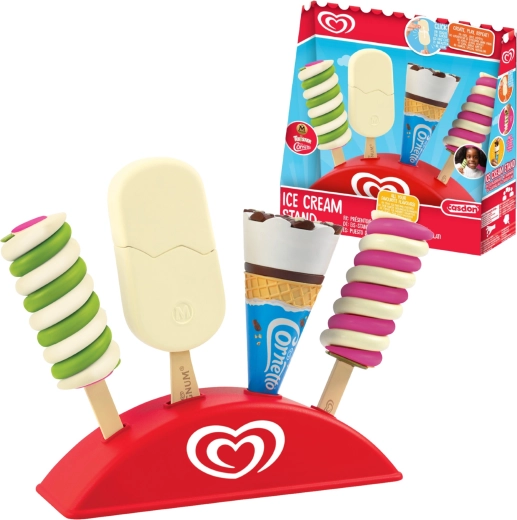 Casdon Algida set de helados de juguete con soporte (Twister, Cornetto y Magnum)