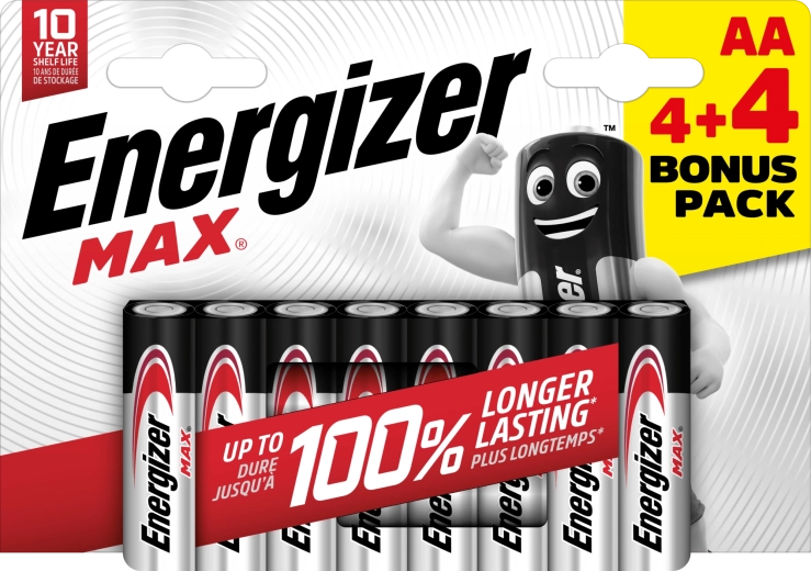 Pilas alcalinas Energizer Max AA 8 uds