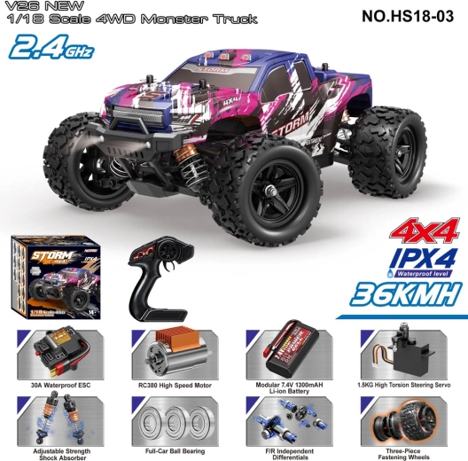 Coche todoterreno teledirigido STORM 1:18