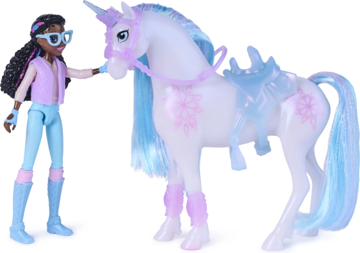 Figura articulada y paseo en unicornio