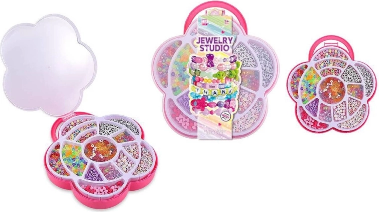 Cuentas de plástico creativas para niños con caja de almacenamiento 23 × 26 × 4 cm