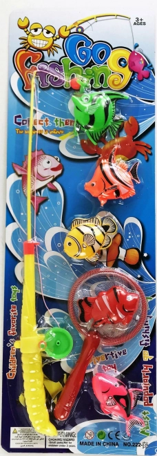 Pesca para niños con salabre y 5 peces