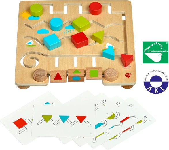 Laberinto geométrico Lucy & Leo con modelos – laberinto de madera