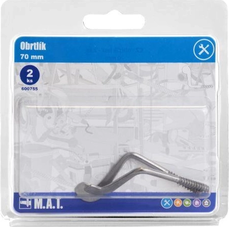 Pestillo giratorio de 70 mm brillante (2 uds.)