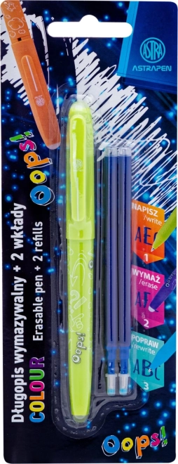 Bolígrafo borrable ASTRA OOPS! 0,6 mm con recambios