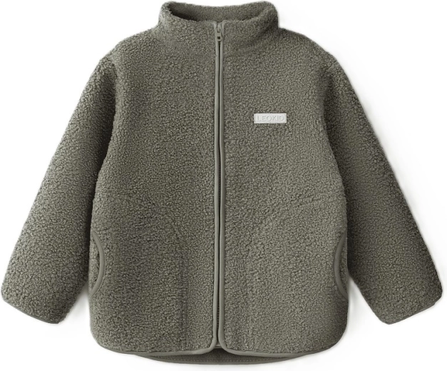Chaqueta infantil de forro polar Leokid Theo Vetiver Green talla 122