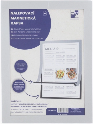 Funda magnética adhesiva A5 con borde plateado
