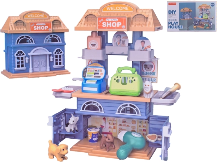 Casa para animales y tienda 2 en 1 con accesorios, 33 piezas