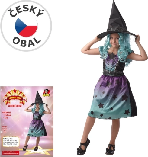 Disfraz infantil de carnaval de bruja 110–120 cm