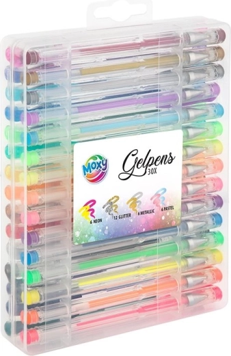 Moxy set de bolígrafos de gel en caja, 30 colores