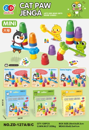 Juego de destreza con vasos y cartas, edición Ranita - 1 pieza