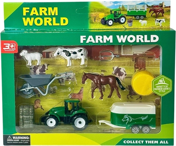 Set de granja con animales y figura