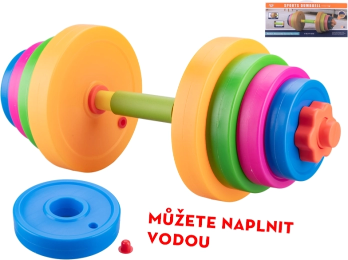 Mancuerna infantil ajustable de 46 cm con pesas rellenables con agua