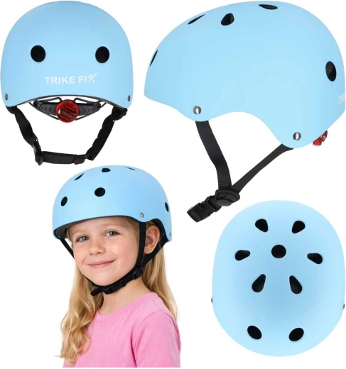 Casco infantil de ciclismo con LED TRIKE FIX, talla M (55–58 cm), morado