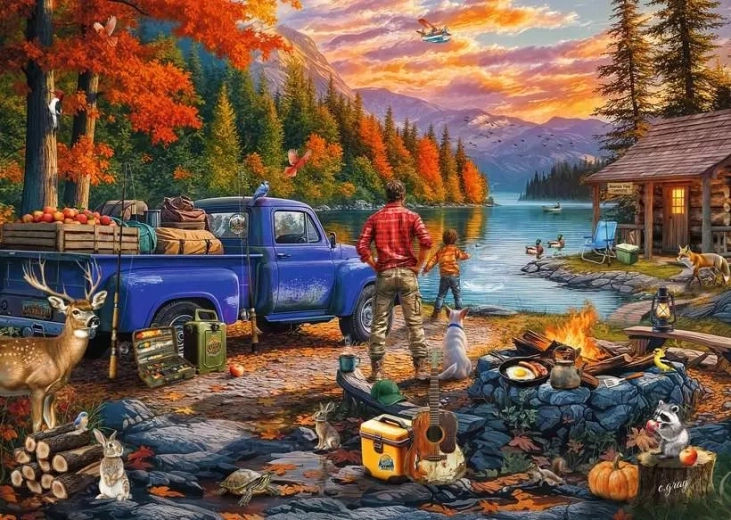 Puzzle Ravensburger Puesta de sol en el lago 300 piezas