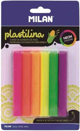 Plastilina neón 6 uds