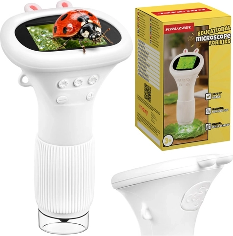 Microscopio digital educativo KRUZZEL 1000× blanco
