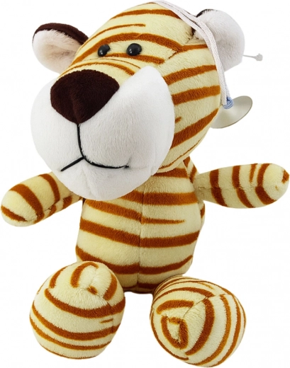 Tigre de peluche con ventosa, color crema, 23 × 12 cm
