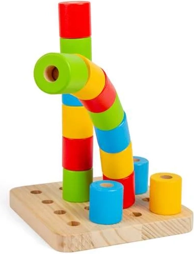 Rodillos de equilibrio para niños sobre base de madera