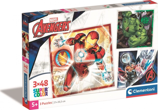 Set de puzzles 3×48 piezas MARVEL AVENGERS CLEMENTONI