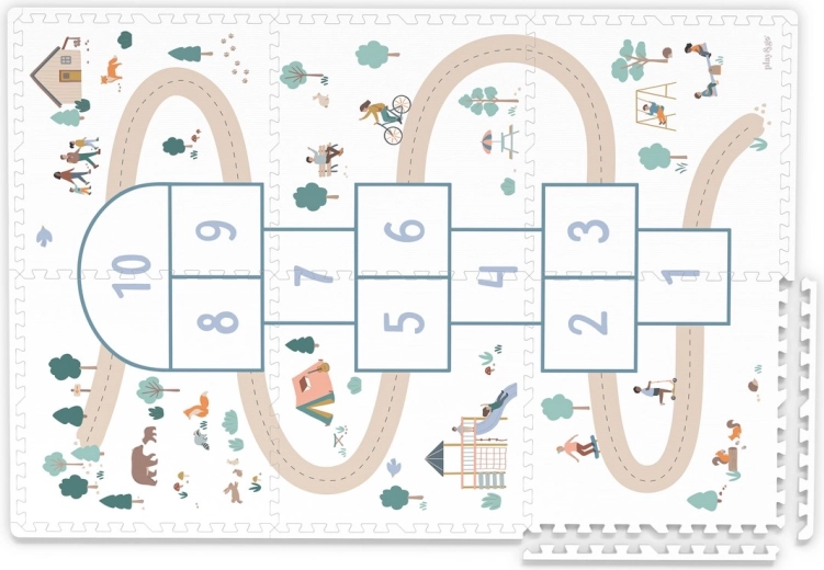 Diseño hopscotch y acabado de doble cara
