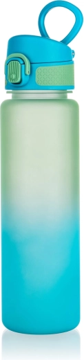Botella deportiva de agua 750 ml azul‑verde