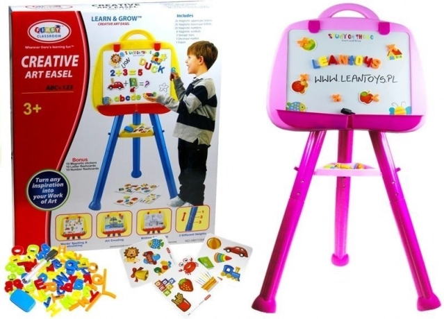 Pizarra magnética infantil rosa LeanToys