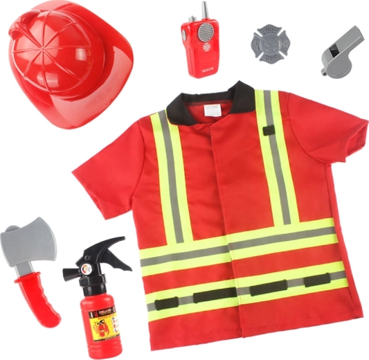 Set para pequeño bombero: disfraz con casco y accesorios