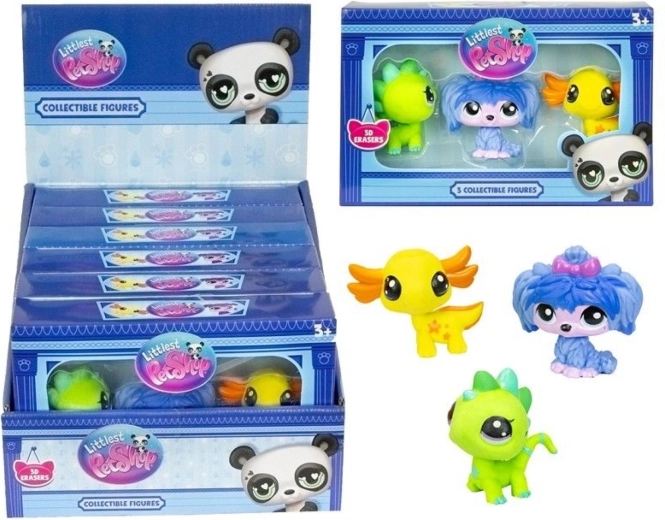Figuras borradoras LITTLES PET SHOP – set de 3 uds.