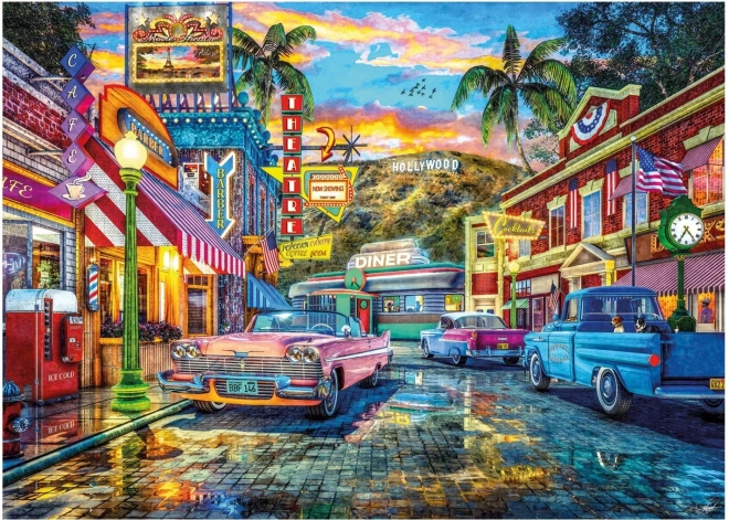 Puzzle HOLLYWOOD – calles retro, 3000 piezas