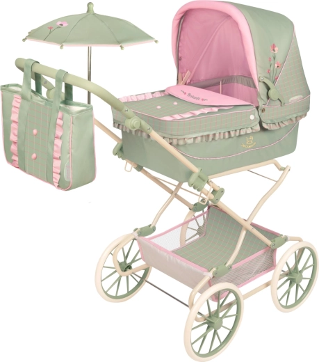 DeCuevas cochecito plegable para muñecas Reborn Botanic 2026 con sombrilla y accesorios – 90 cm