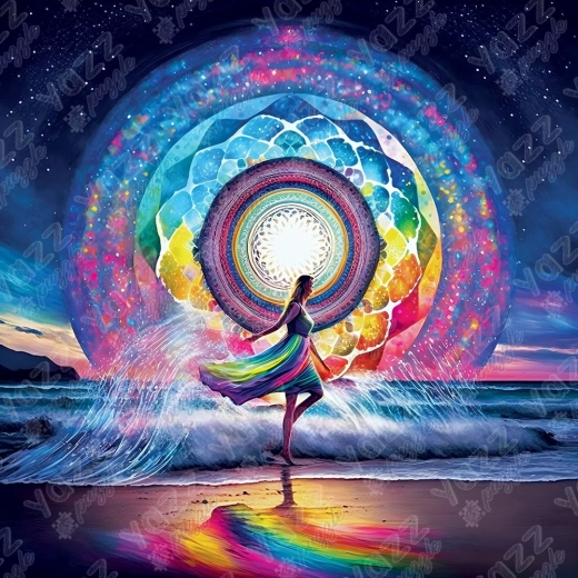 Puzzle cuadrado Mandala danzante de 1023 piezas