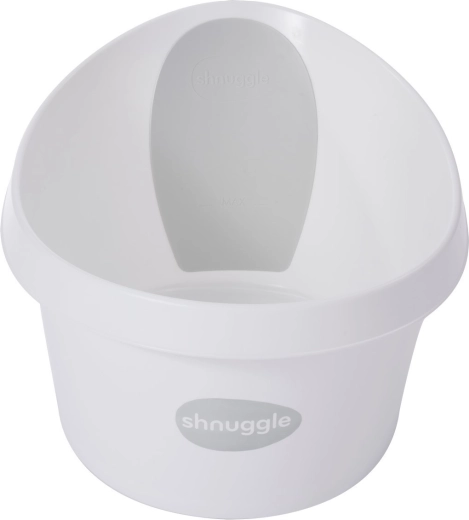 Bañera Shnuggle toddler blanca con respaldo gris claro