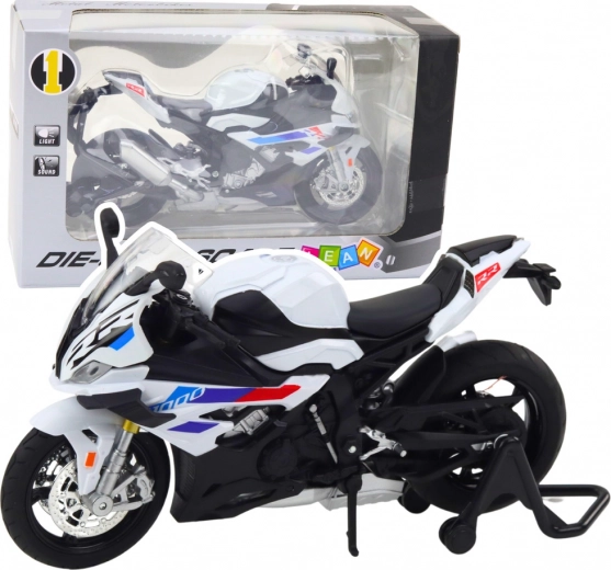 Modelo deportivo de motocicleta de metal 1:12 blanco