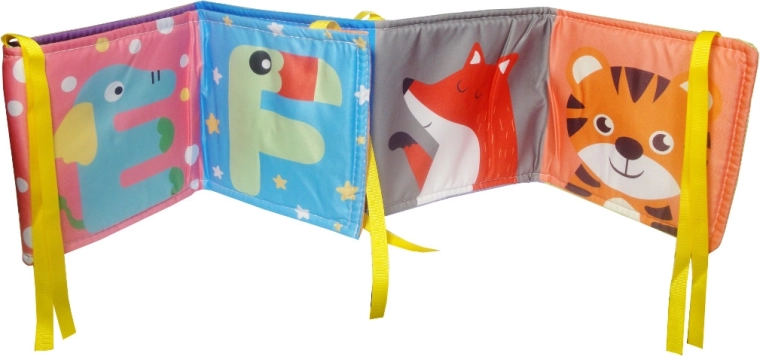 Libro suave con sonido crujiente para niños con letras y animales
