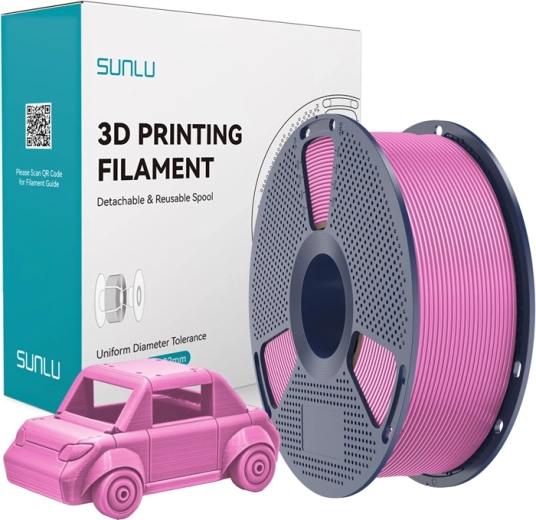 Filamento Sunlu PETG con acabado superficial rosa