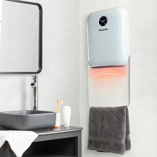 Calefactor de pared con toallero 800/2000 W blanco