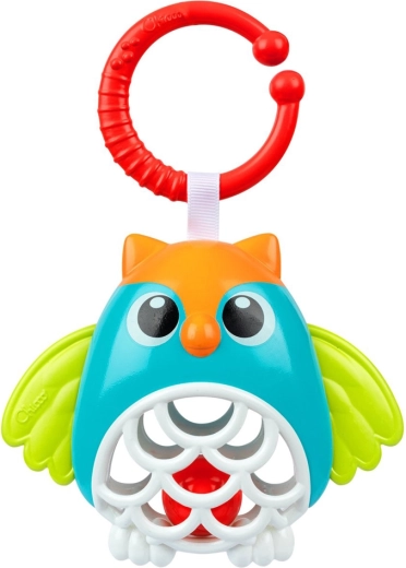 Chicco búho sonajero colgante con anilla en C, 3m+