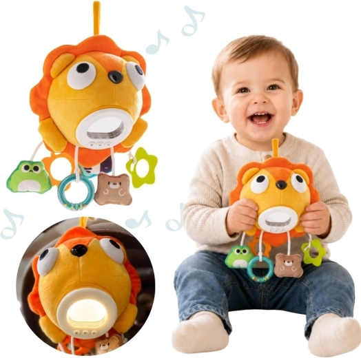 León de peluche interactivo Woopie con música, luz y colgantes