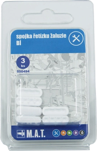 Conector de cadena para persianas, blanco (3 uds)