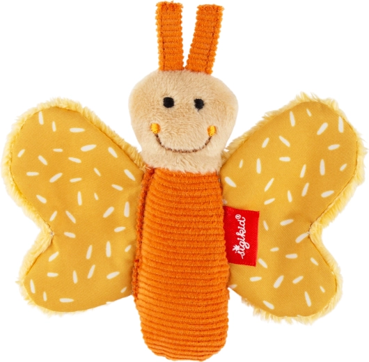 Sigikid primer peluche mariposa amarillo con papel crujiente