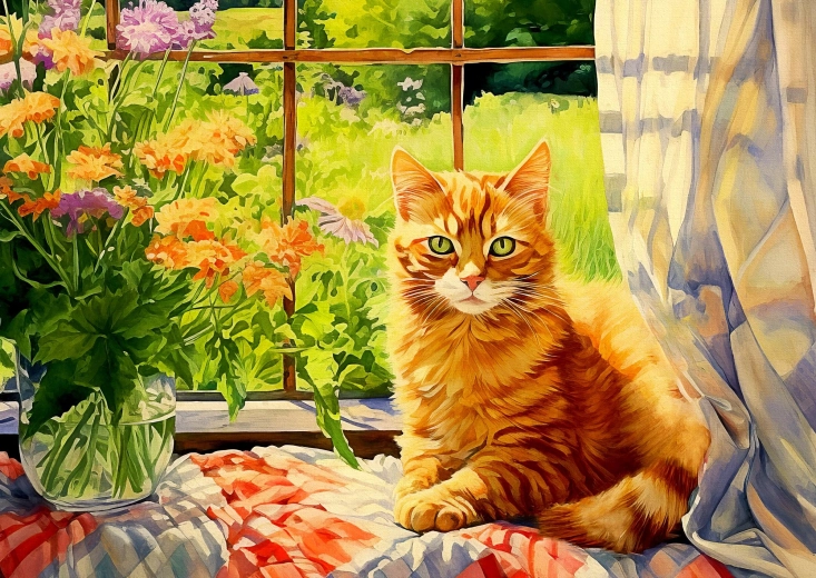 Puzzle Enjoy Gatita de la cocina rural 1000 piezas