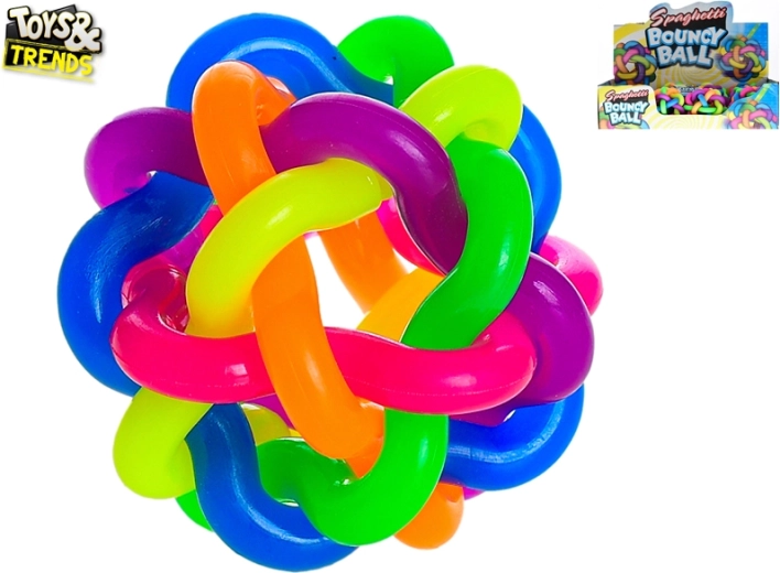 Pelota saltarina de colores trenzada 6,5 cm