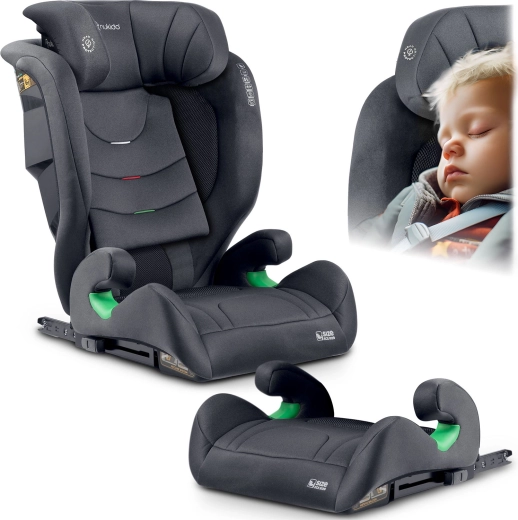 Silla de coche infantil Nukido Louis Soft gris 100–150 cm ISOFIX i-Size