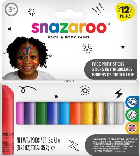 Snazaroo set de pinturas para cara y cuerpo en barra 12 uds