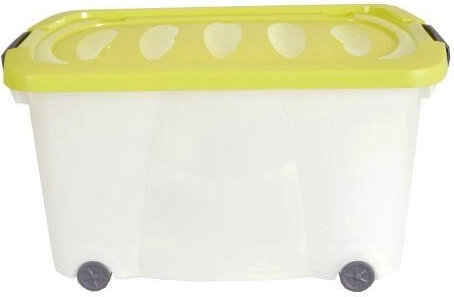 Caja de almacenamiento con ruedas y tapa 60 × 40 × 32 cm, plástico